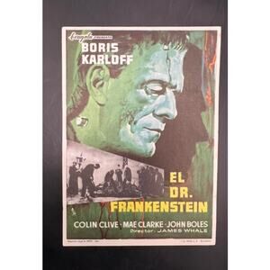 Spanish Frankenstein Movie Herald Handbill Boris Karloff Mae Clarke Hollywood